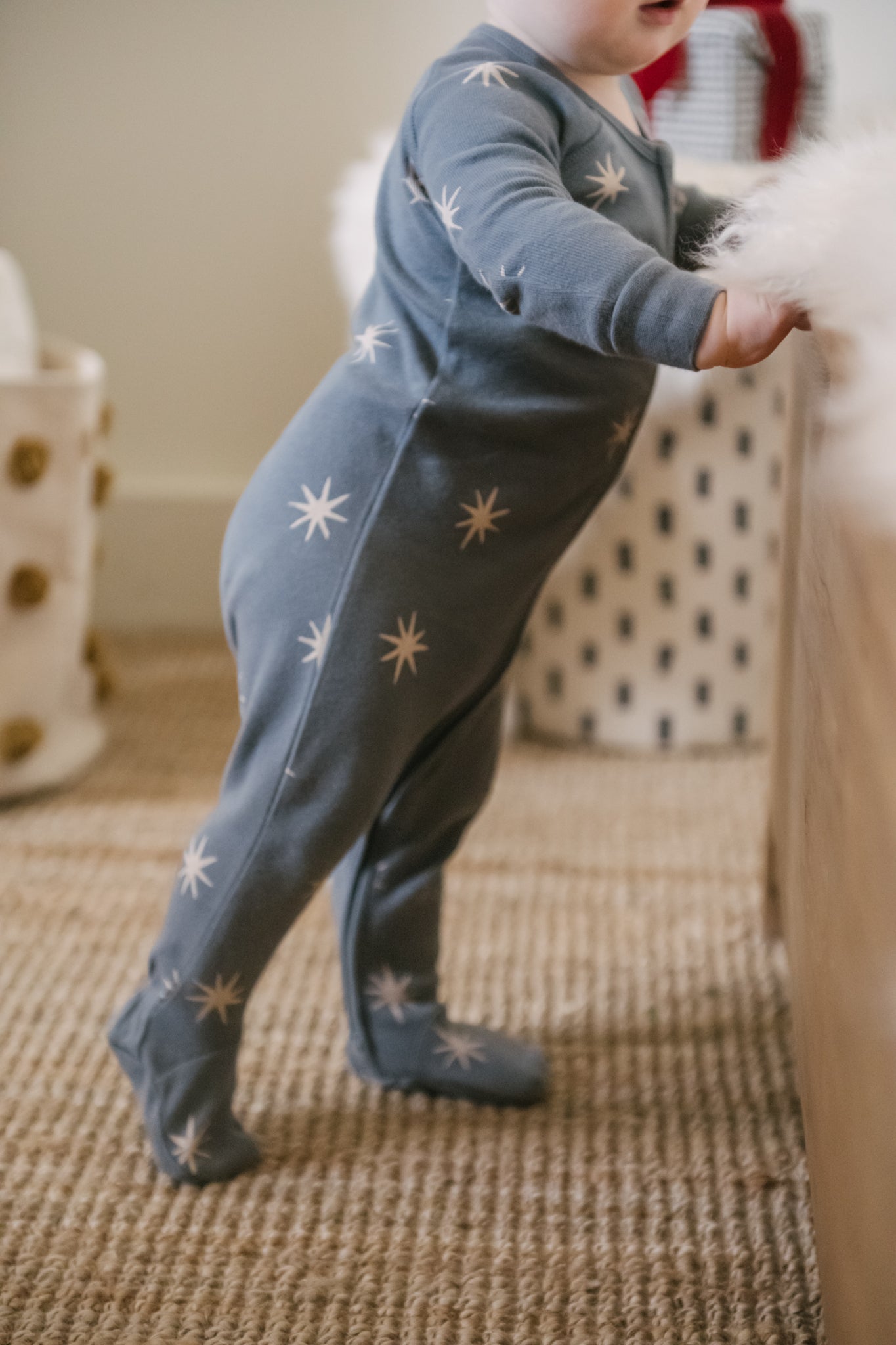 Ribbed Baby Sleeper - Starry Midnight