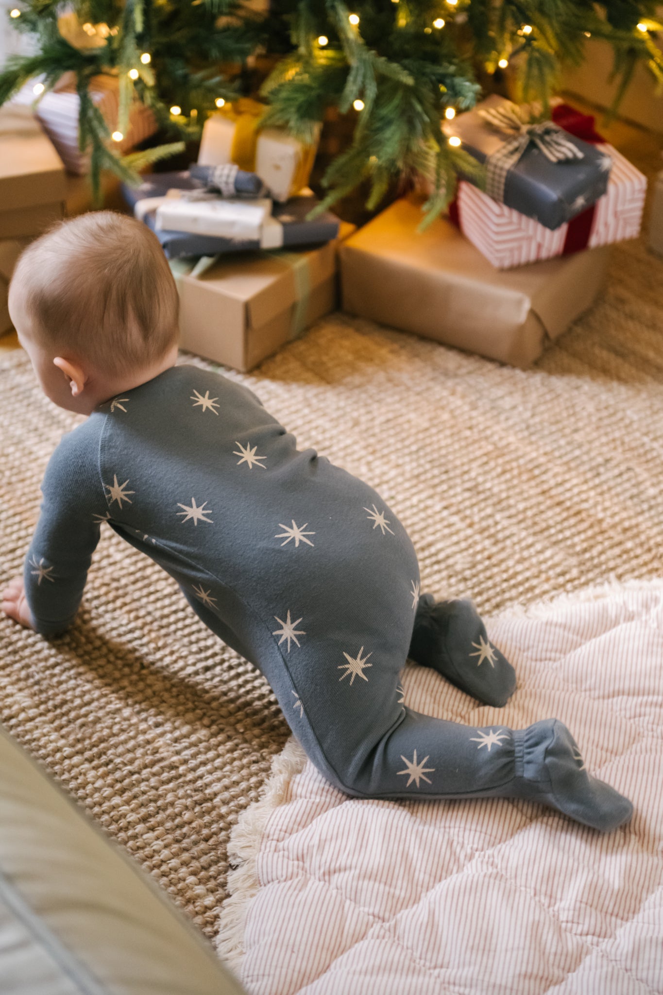 Ribbed Baby Sleeper - Starry Midnight