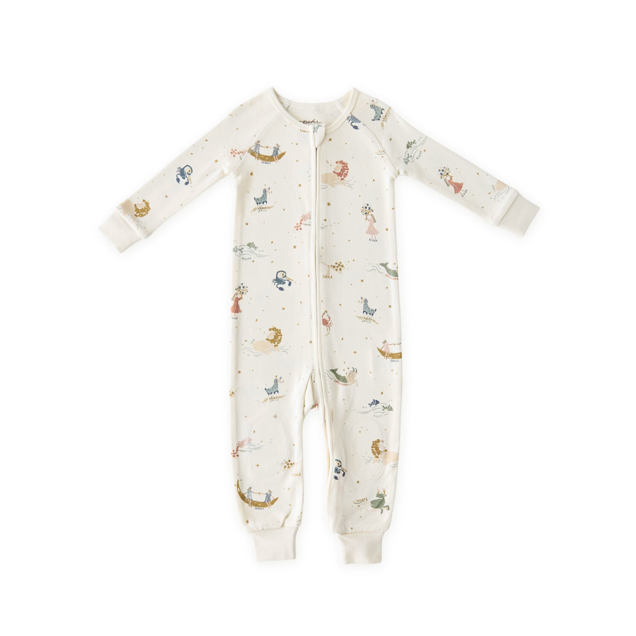 baby ribbed baby footless sleeper zodiac in multi pattern