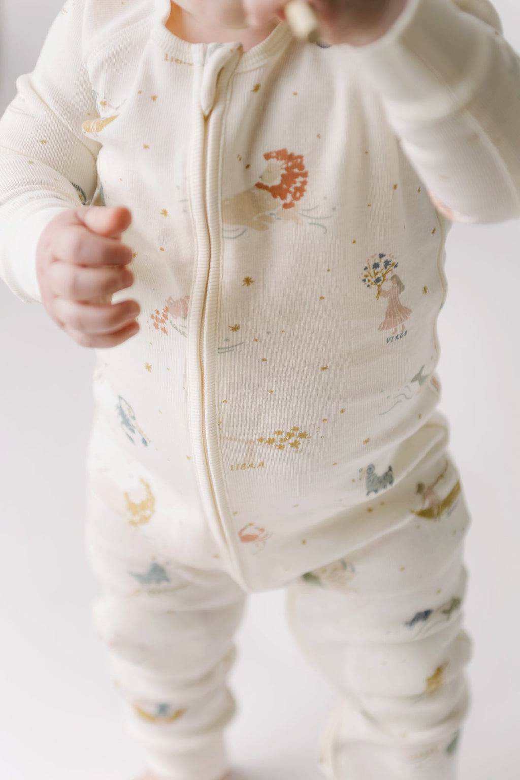 baby ribbed baby footless sleeper zodiac