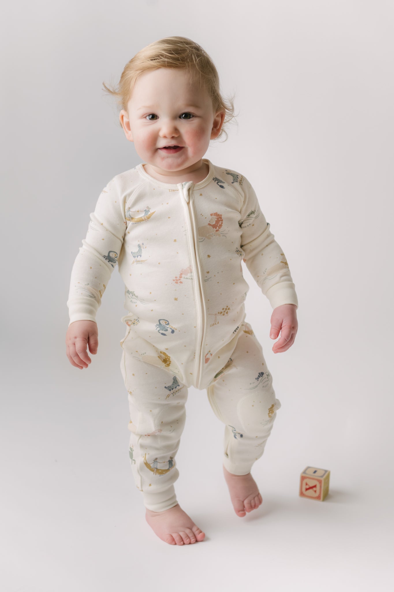 Ribbed Baby Footless Sleeper - Zodiac