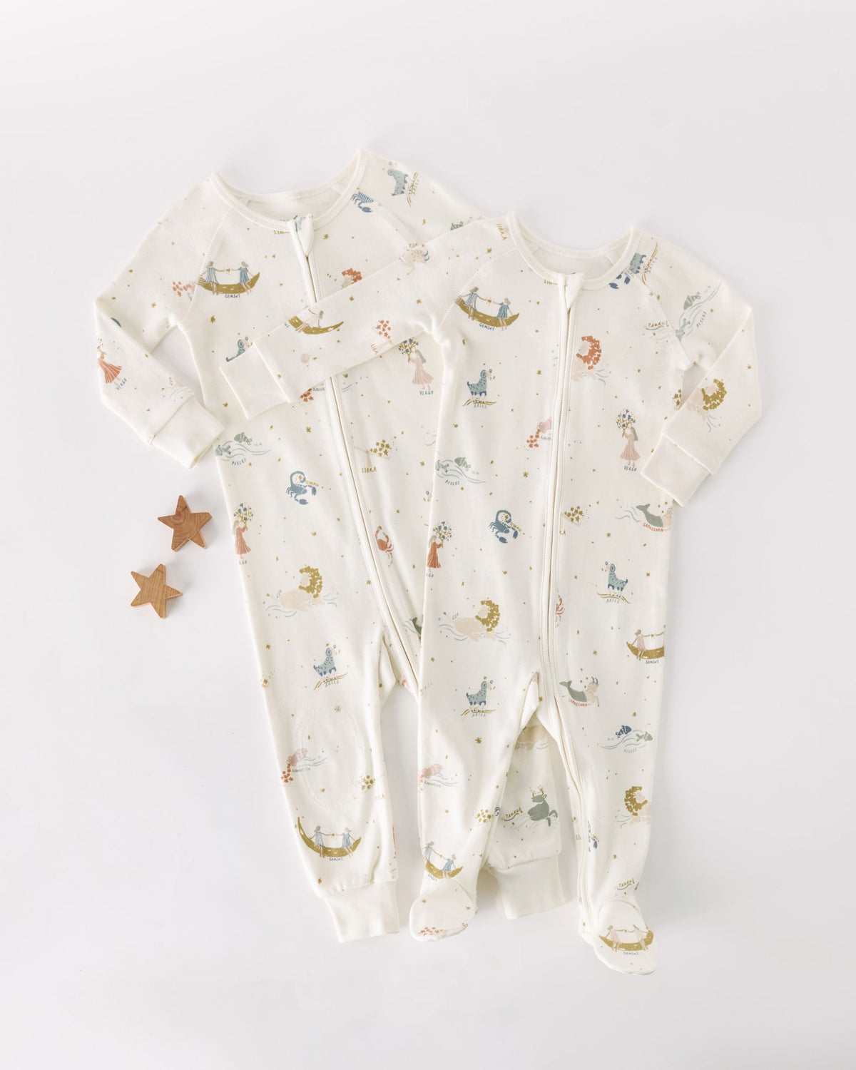 baby ribbed baby footless sleeper zodiac