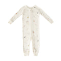 baby ribbed baby footless sleeper over the moon in neutrals pattern