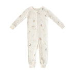 baby ribbed baby footless sleeper over the moon in neutrals pattern