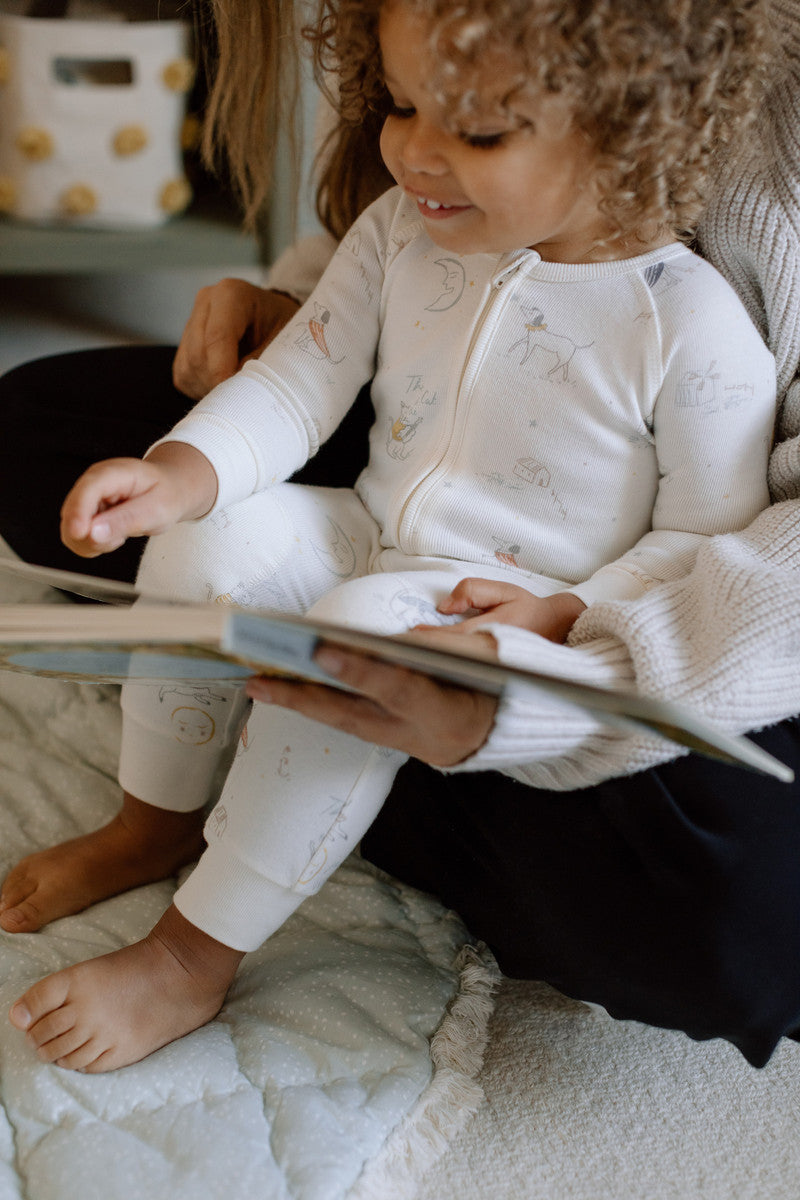 Ribbed Baby Footless Sleeper - Over the Moon