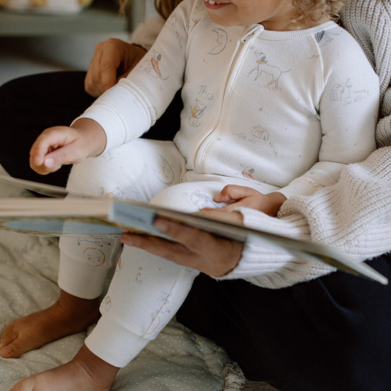 Ribbed Baby Footless Sleeper - Over the Moon