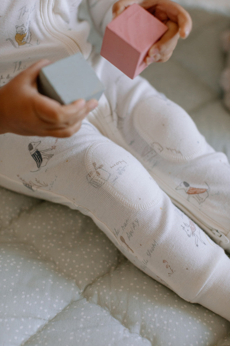 Ribbed Baby Footless Sleeper - Over the Moon