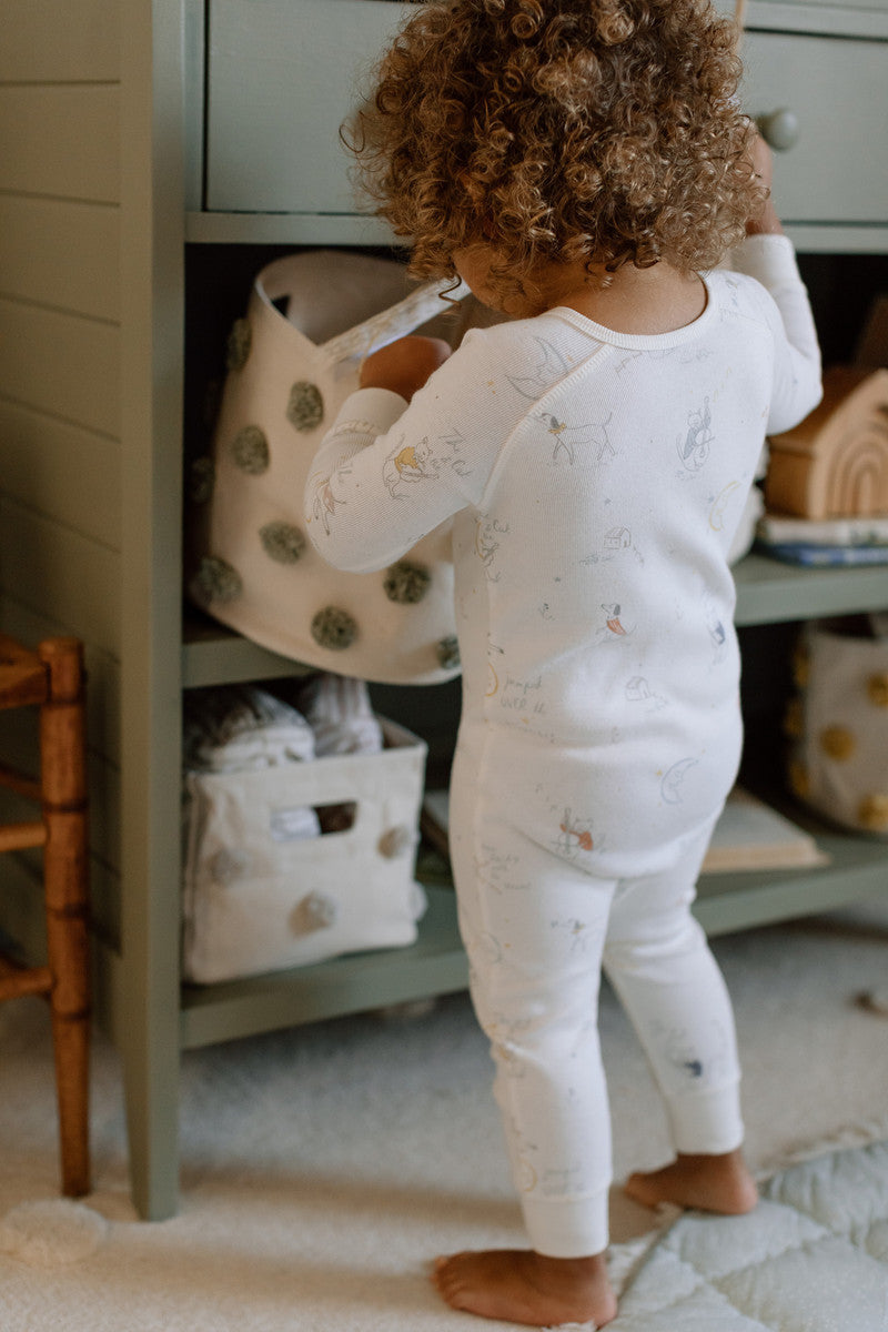 Ribbed Baby Footless Sleeper - Over the Moon