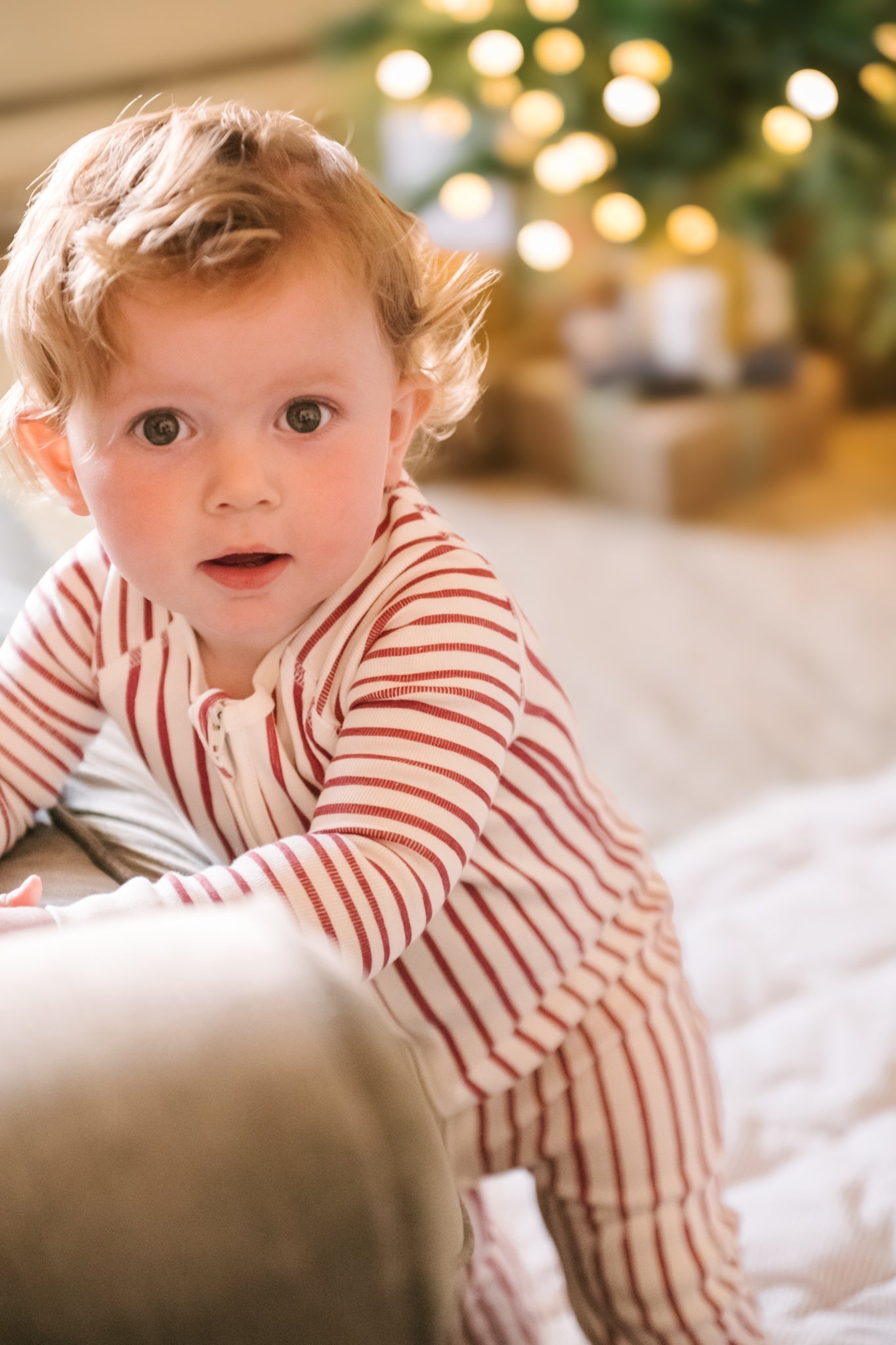 Ribbed Baby Footless Sleeper - Stripes Away Berry