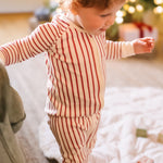 Ribbed Baby Footless Sleeper - Stripes Away Berry