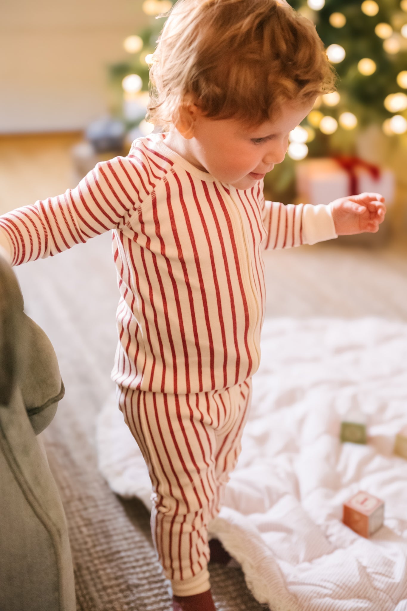 Ribbed Baby Footless Sleeper - Stripes Away Berry