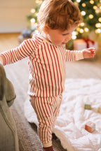 Ribbed Baby Footless Sleeper - Stripes Away Berry