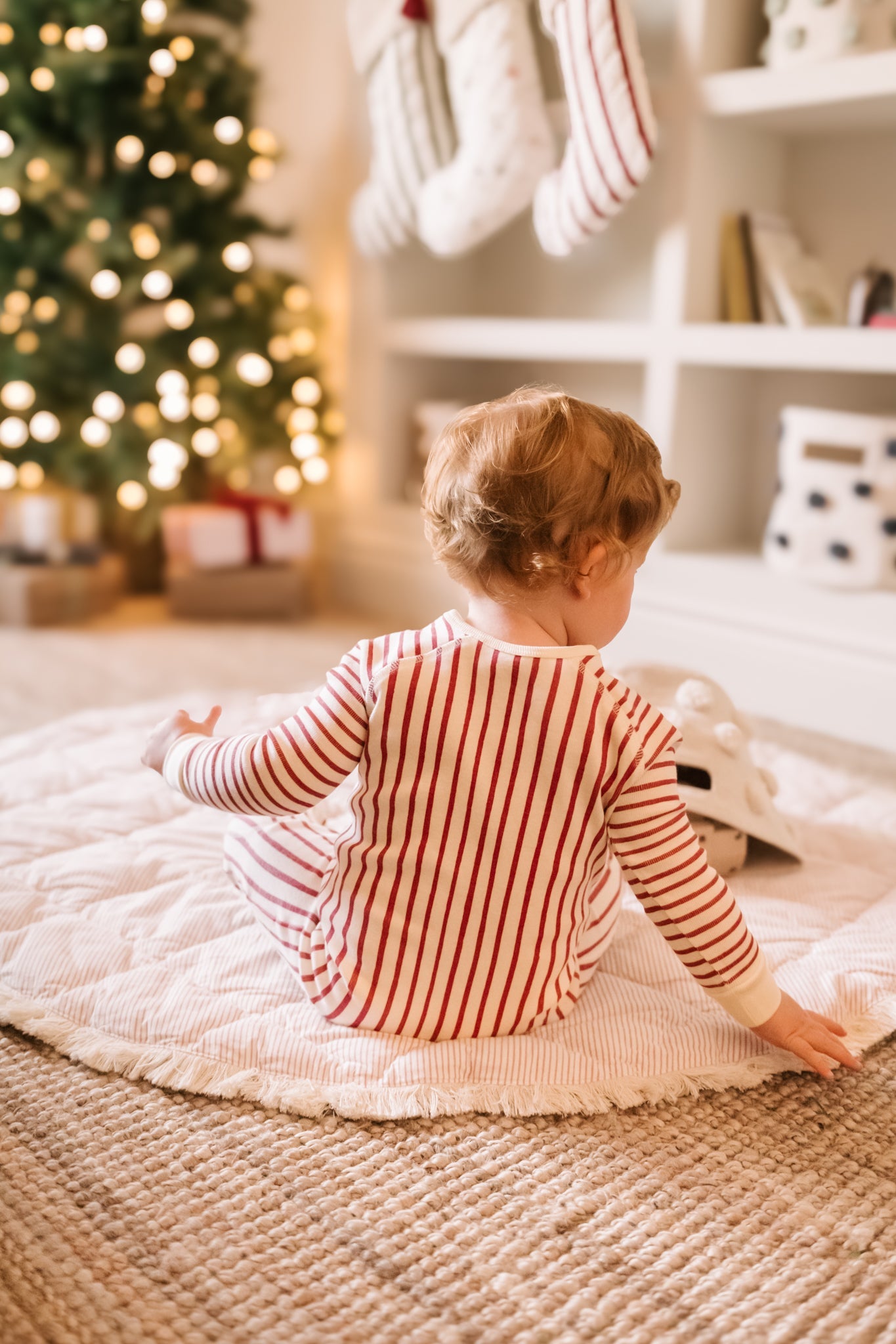Ribbed Baby Footless Sleeper - Stripes Away Berry