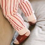 Ribbed Baby Footless Sleeper - Stripes Away Berry