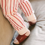 Ribbed Baby Footless Sleeper - Stripes Away Berry