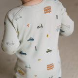 Ribbed Baby Footless Sleeper - Rush Hour Mist