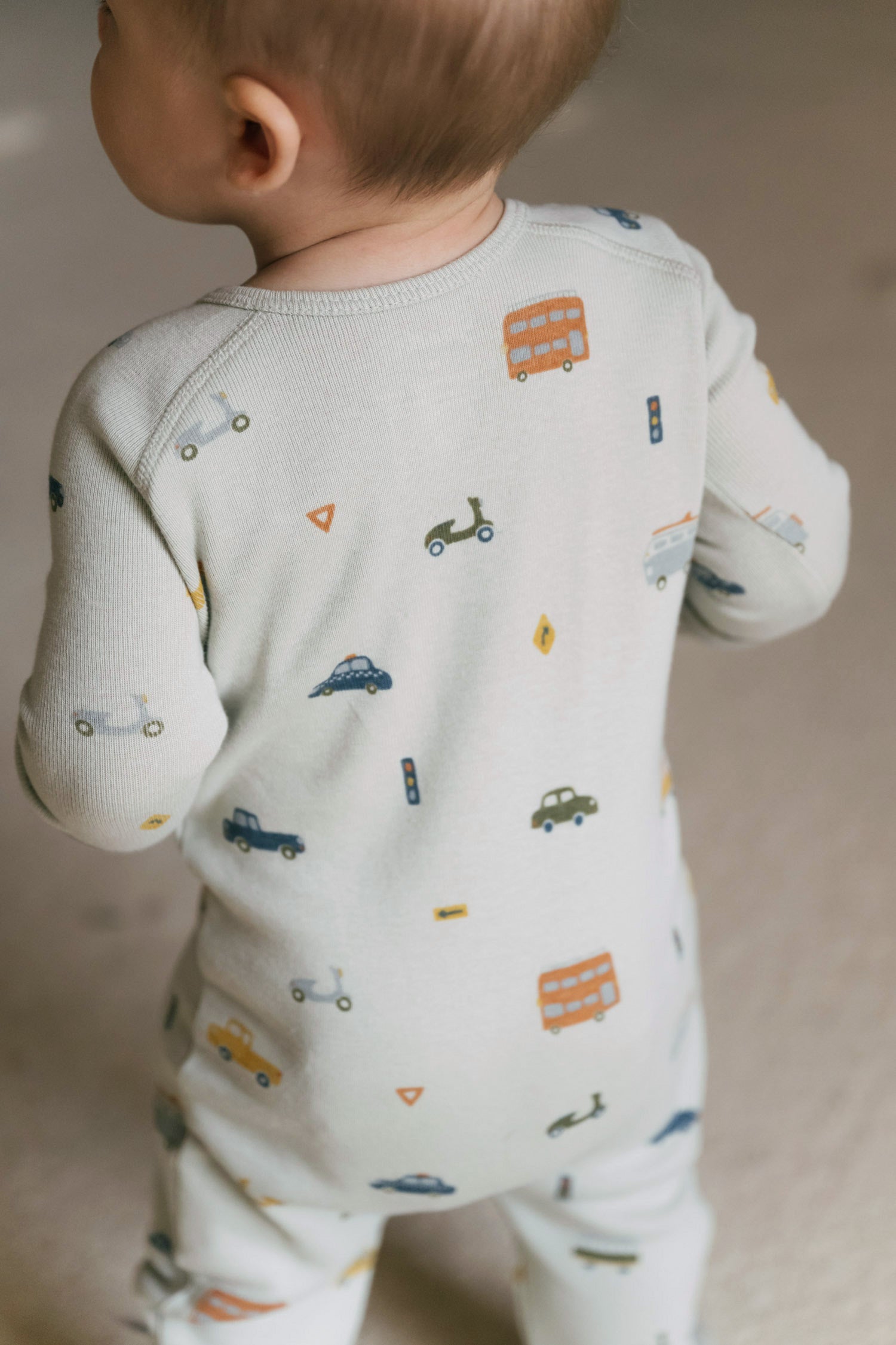 Ribbed Baby Footless Sleeper - Rush Hour Mist