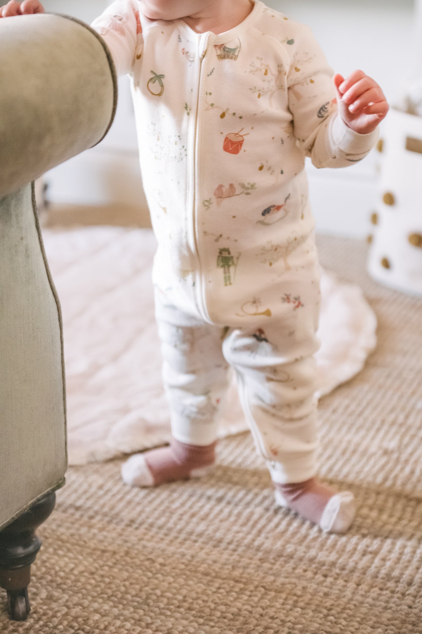 Ribbed Baby Footless Sleeper - Partridge in a Pehr Tree