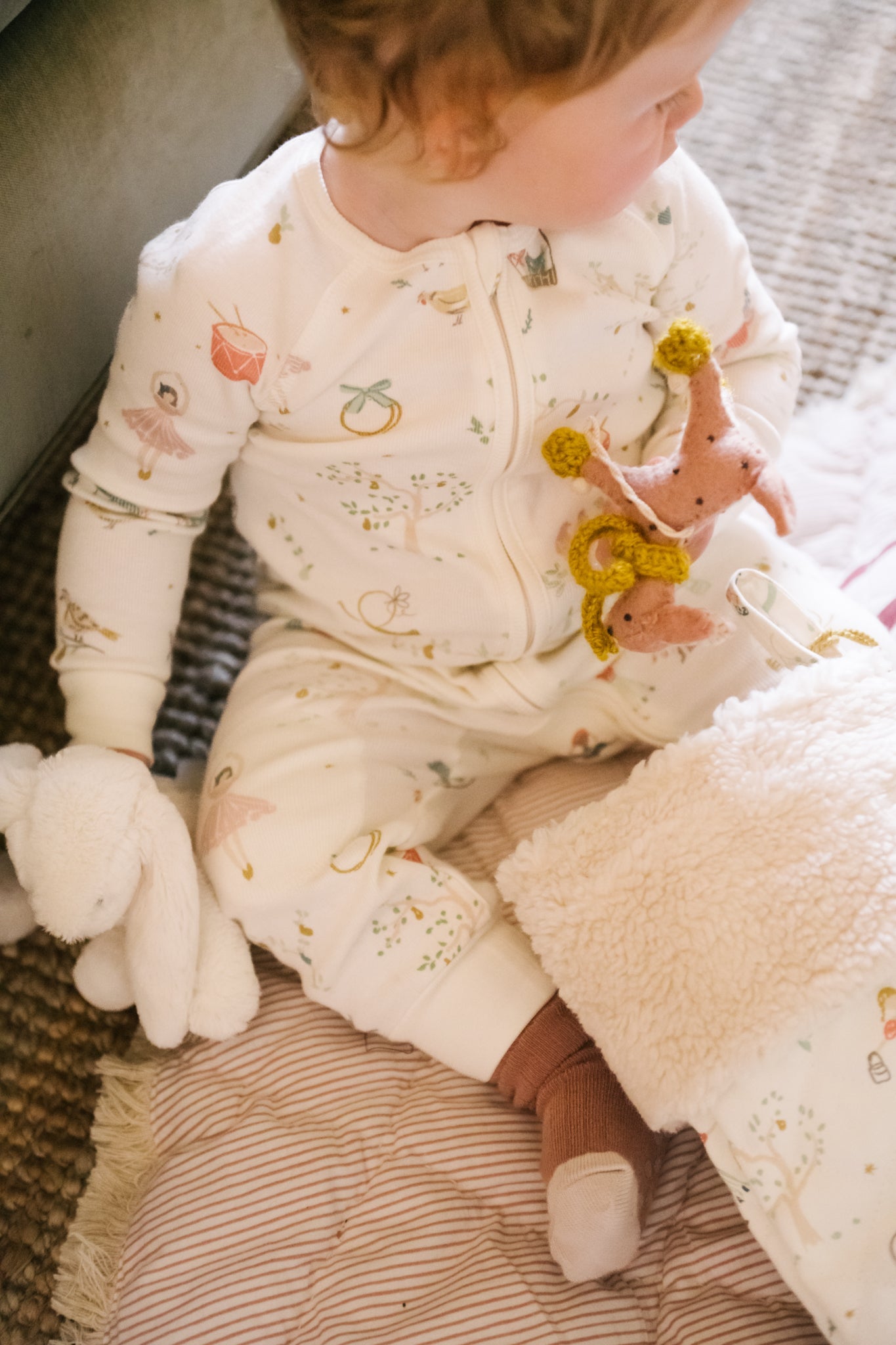 Ribbed Baby Footless Sleeper - Partridge in a Pehr Tree