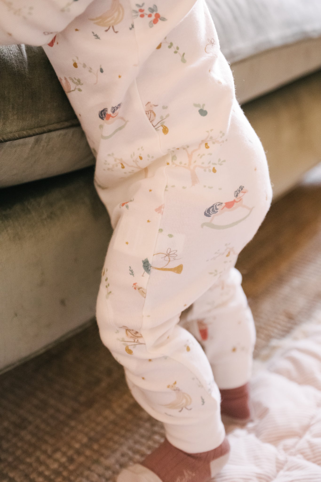 Ribbed Baby Footless Sleeper - Partridge in a Pehr Tree