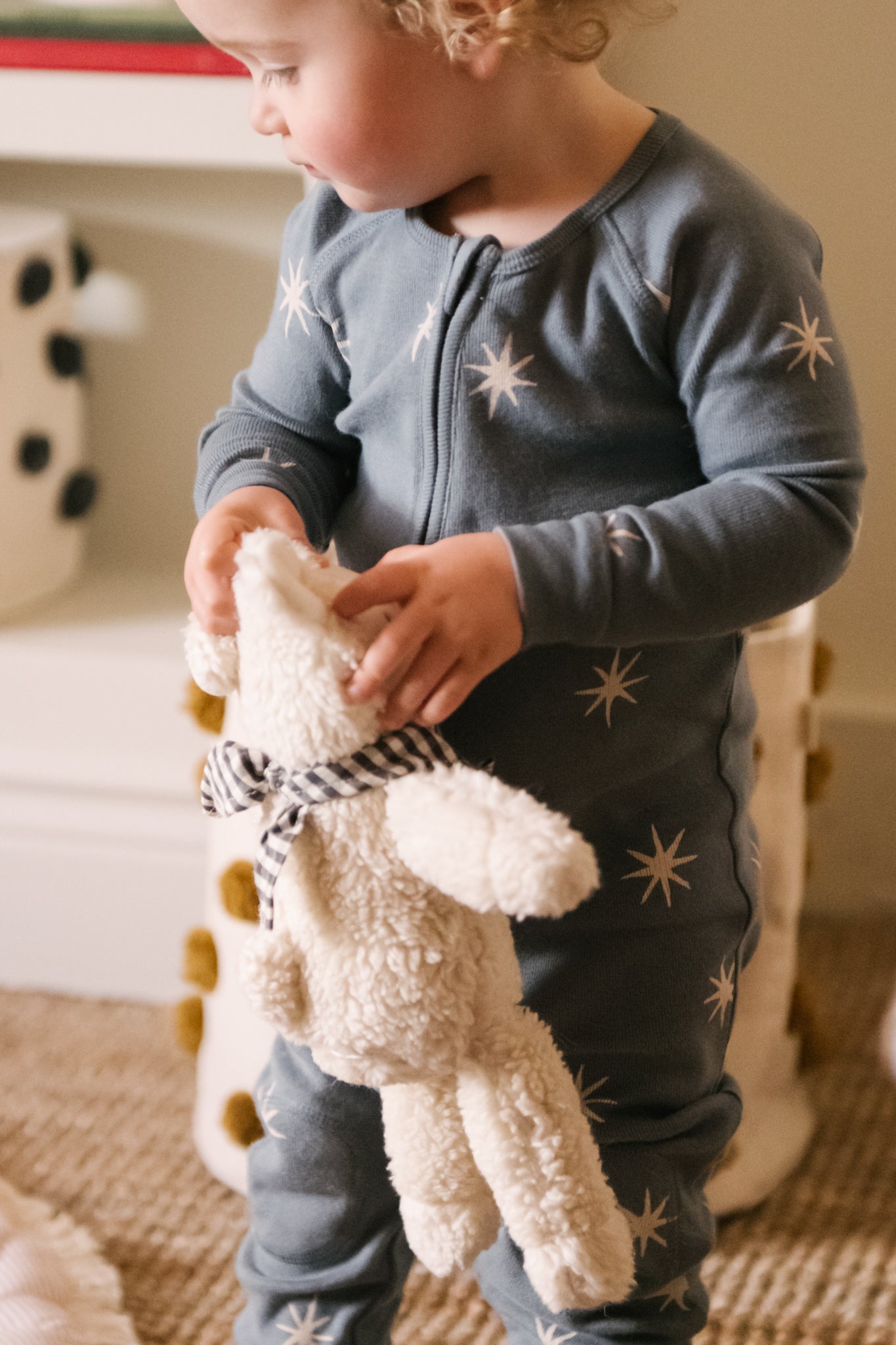 Ribbed Baby Footless Sleeper - Starry Midnight