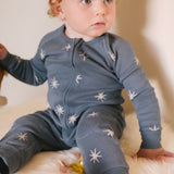 Ribbed Baby Footless Sleeper - Starry Midnight