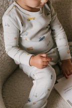 toddler ribbed toddler pajama rush hour mist