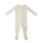 baby pointelle baby sleeper polka dotty in neutrals pattern