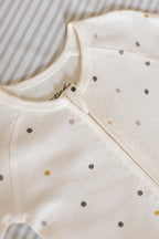 baby pointelle baby sleeper polka dotty
