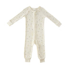 pointelle footless sleeper polka dotty in neutrals pattern