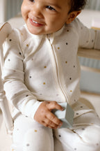 pointelle footless sleeper polka dotty
