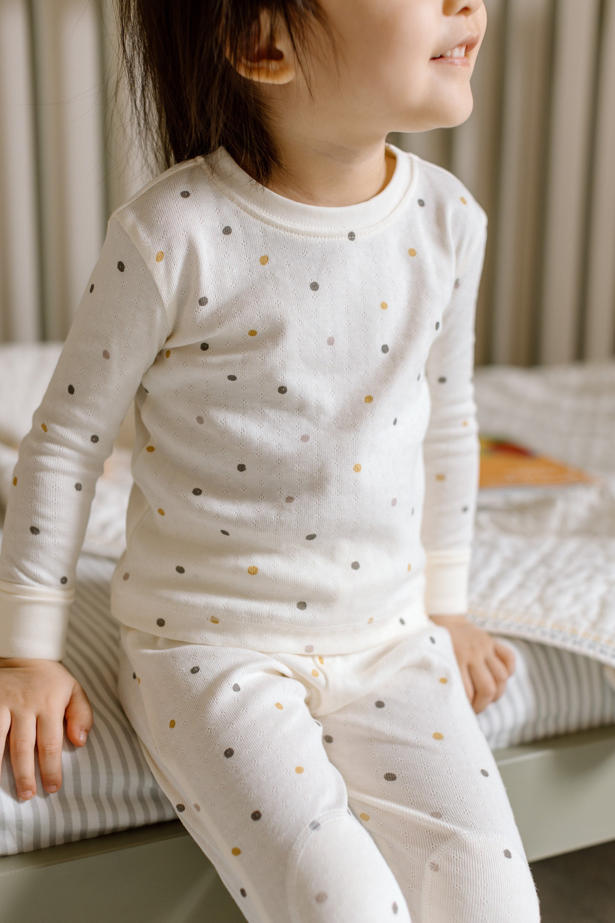 toddler pointelle toddler pajama polka dotty