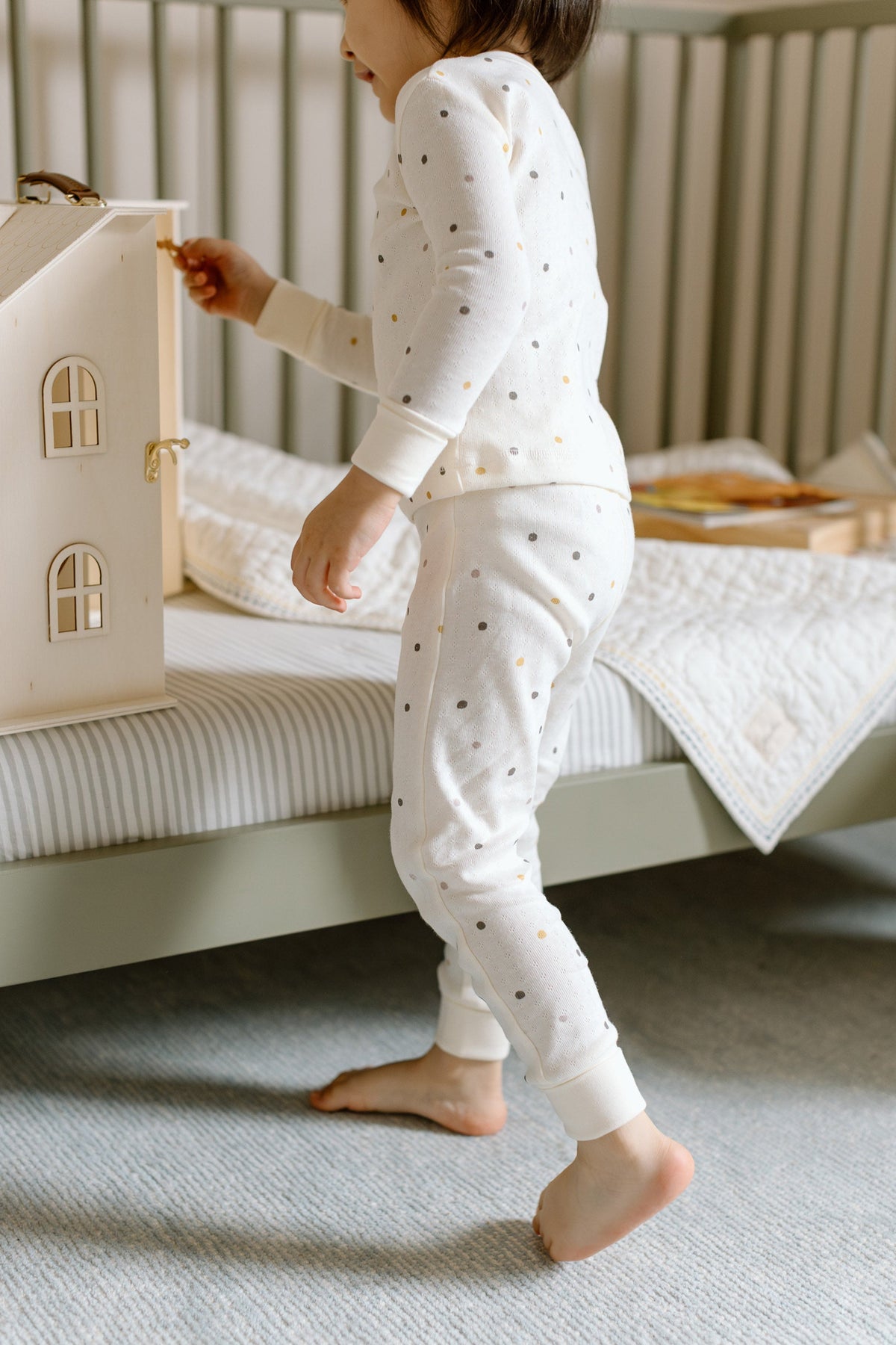 toddler pointelle toddler pajama polka dotty