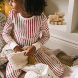 Ribbed Pajama - Stripes Away Berry