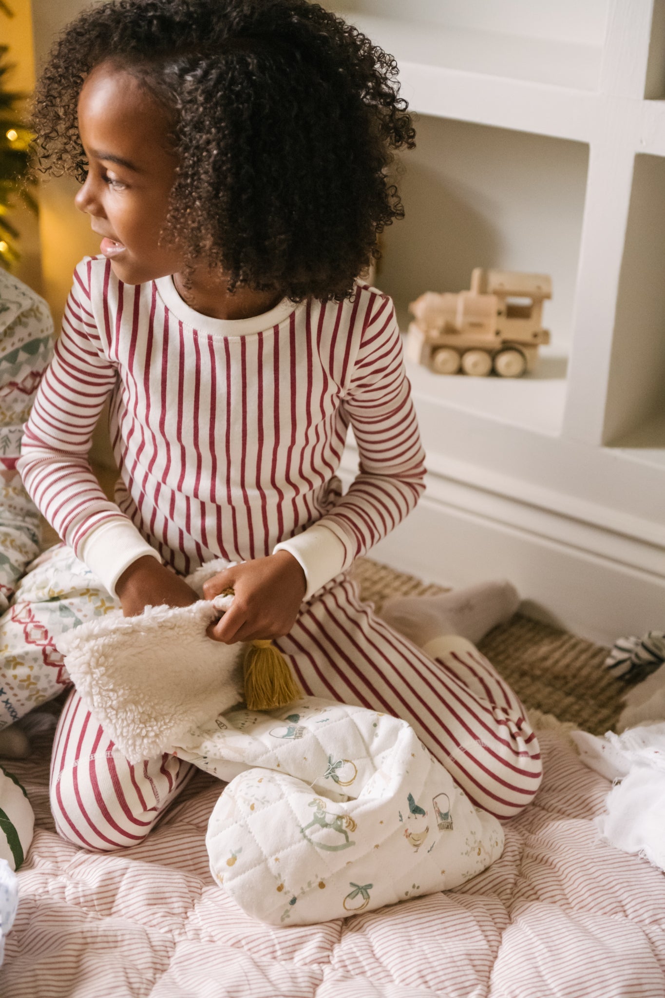 Ribbed Pajama - Stripes Away Berry