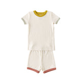 Pointelle Short Sleeve Pajama - Rainbow
