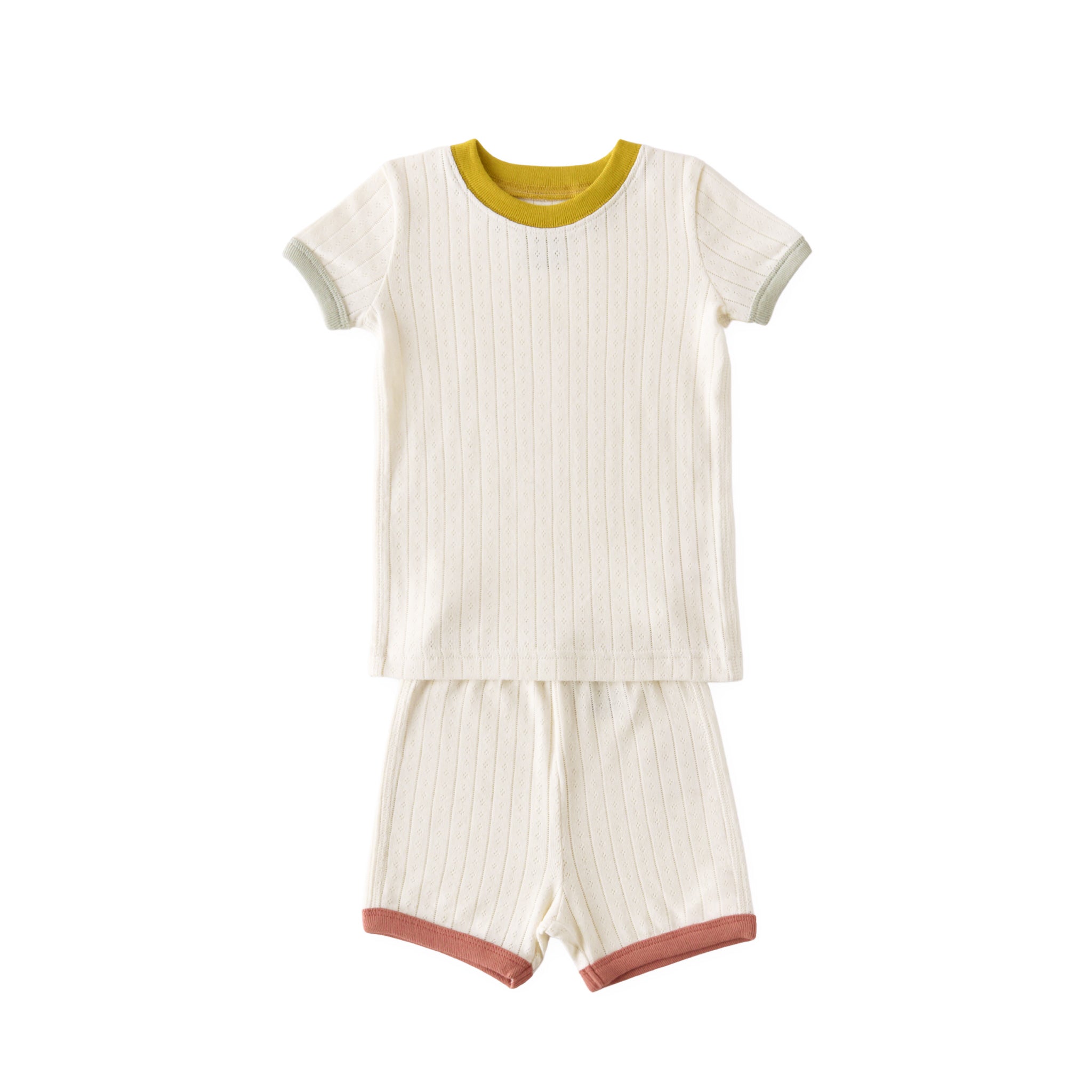 pointelle short sleeve pajama rainbow in multi pattern