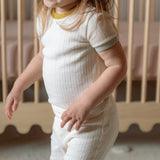 Pointelle Short Sleeve Pajama - Rainbow