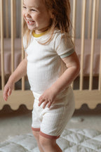 pointelle short sleeve pajama rainbow