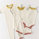 Pointelle Short Sleeve Pajama - Rainbow