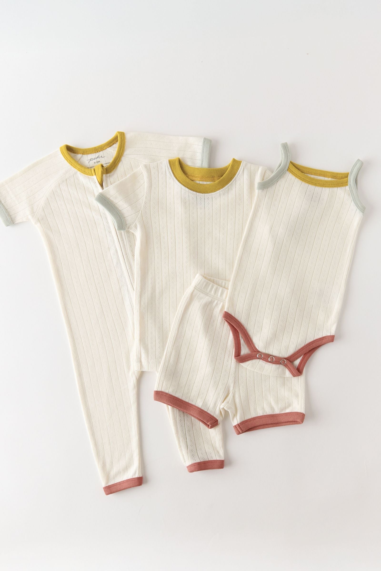 Pointelle Short Sleeve Pajama - Rainbow