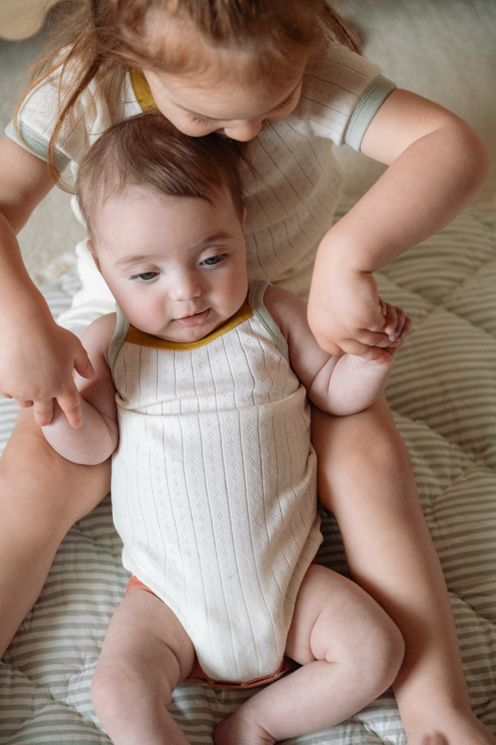 pointelle sleeveless one piece rainbow