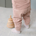 French Terry Harem Pant - Soft Peony