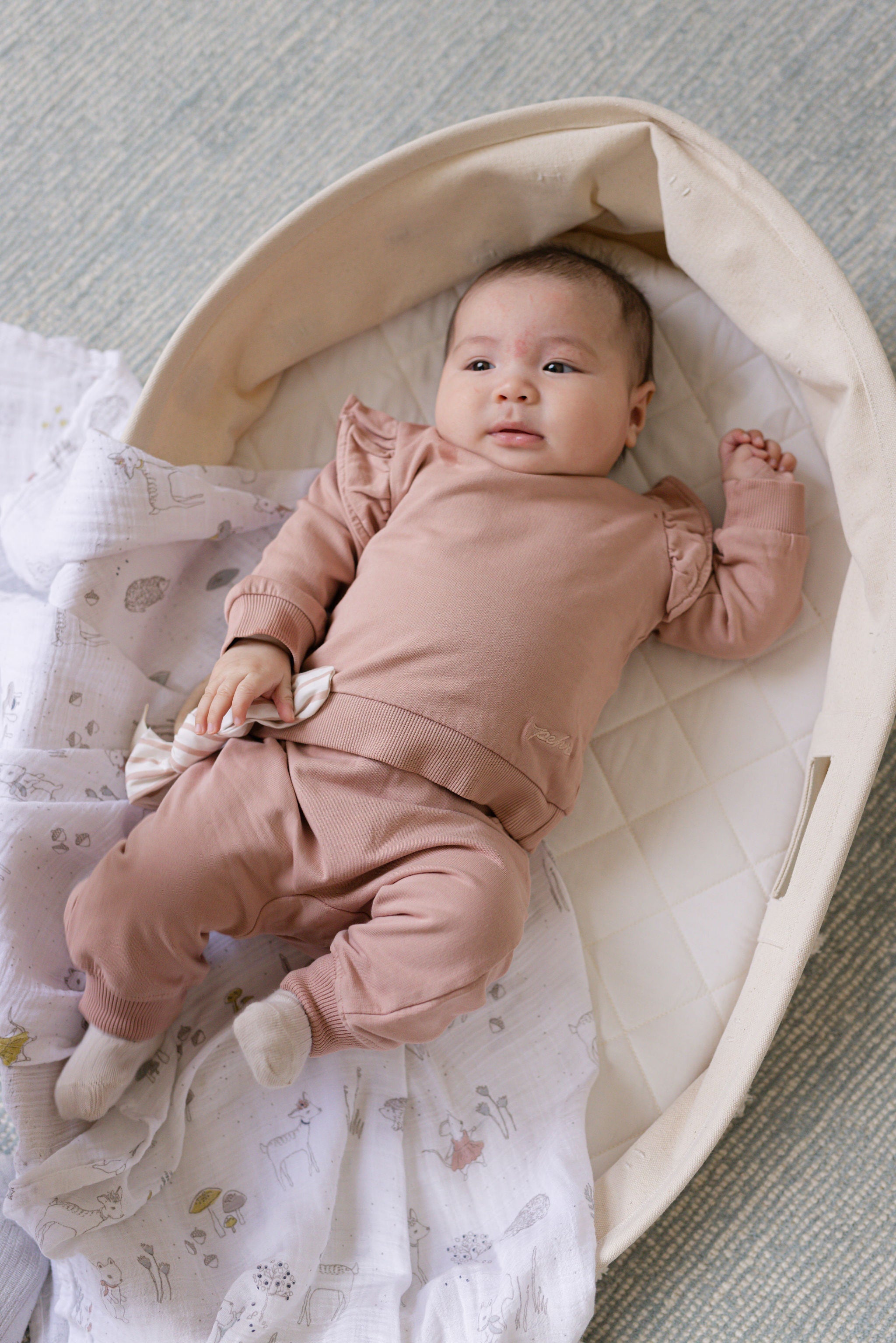 French Terry Harem Pant - Soft Peony