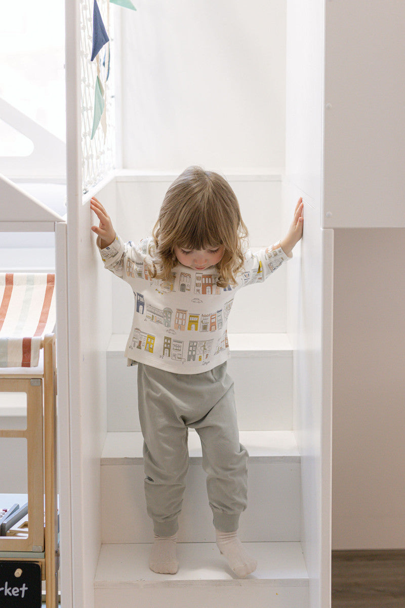 French Terry Harem Pant - Soft Sea