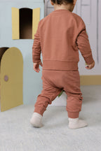 french terry harem pant clay