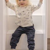 French Terry Harem Pant - Ink Blue