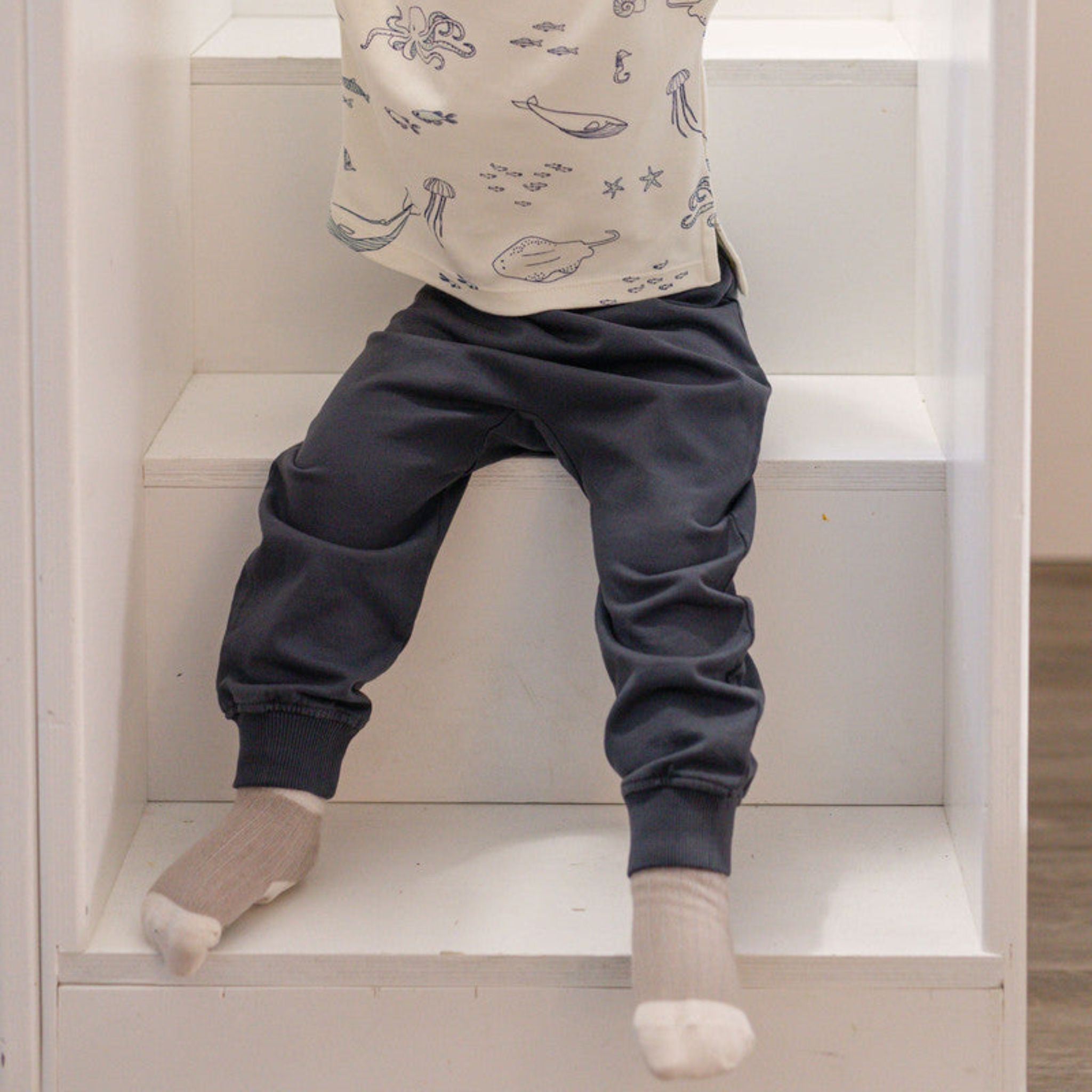 French Terry Harem Pant - Ink Blue