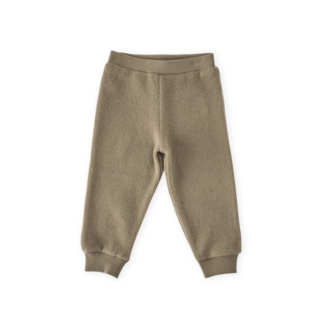 teddy fleece jogger moss in greens pattern