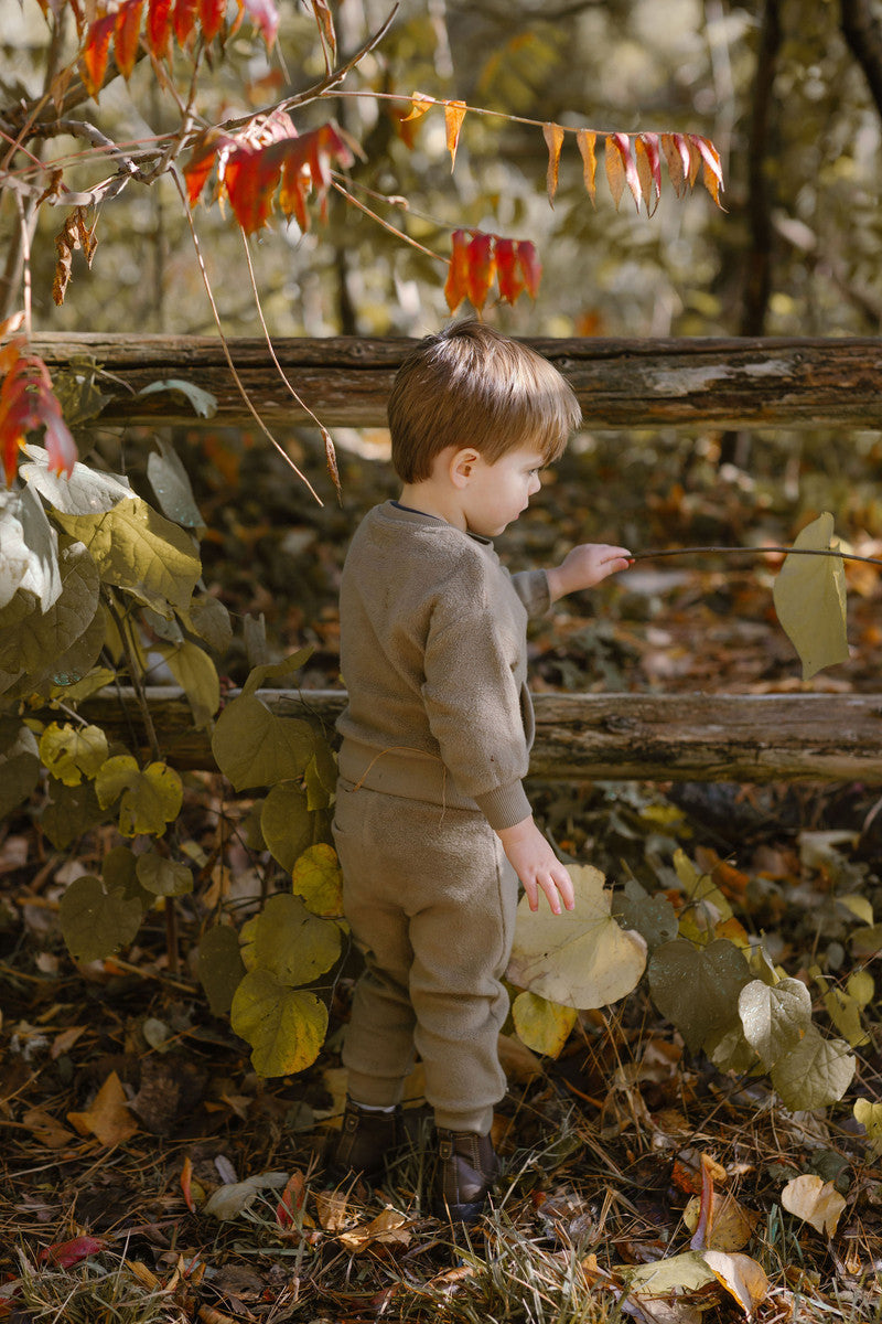 teddy fleece jogger moss